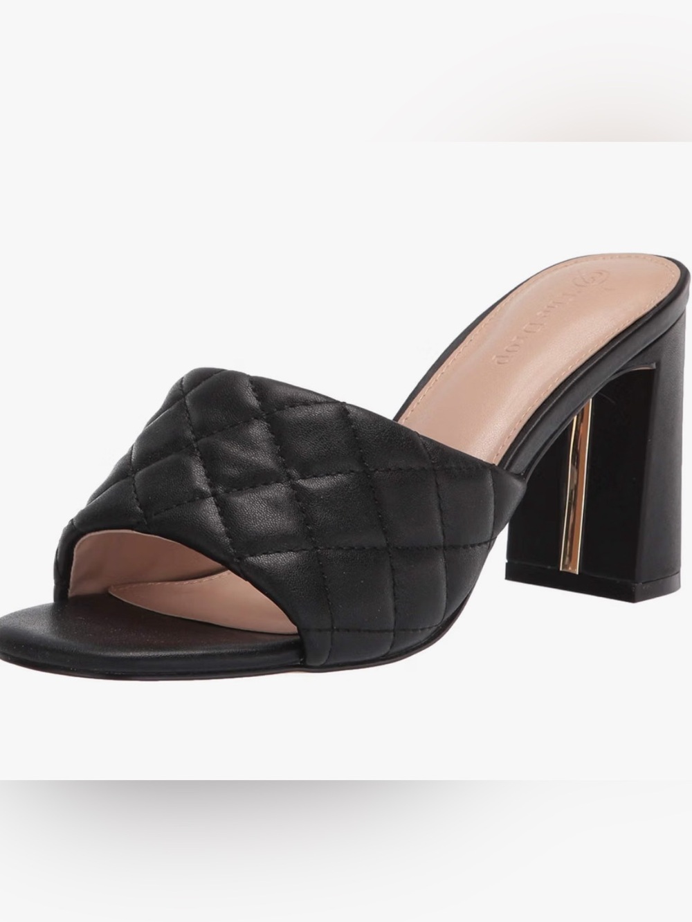 The Drop Pattie Quilted Mules Women In Black Block Heeled Sandals Women’s 11M